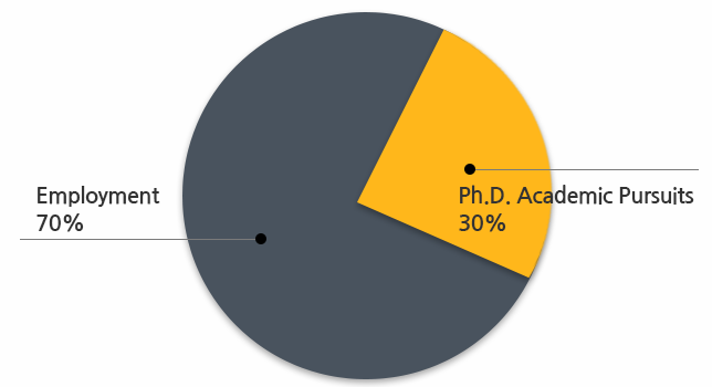 Career (2014~2018) - Employment 69% 125, Academic Pursuits
 26% 47, 기타 5% 9